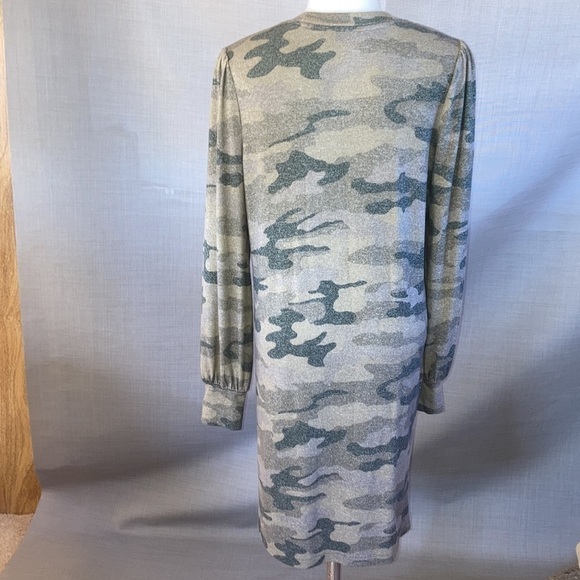 Lucky XS camo dress soft oversized army camouflage long sleeve shift dress - Picture 4 of 10